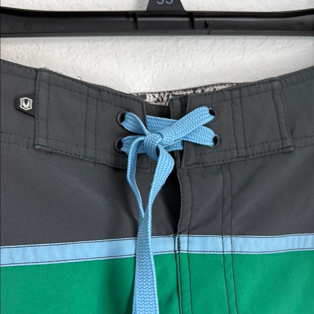 Dynamic Green and Gray Board Shorts for Swim - Picture 6 of 10